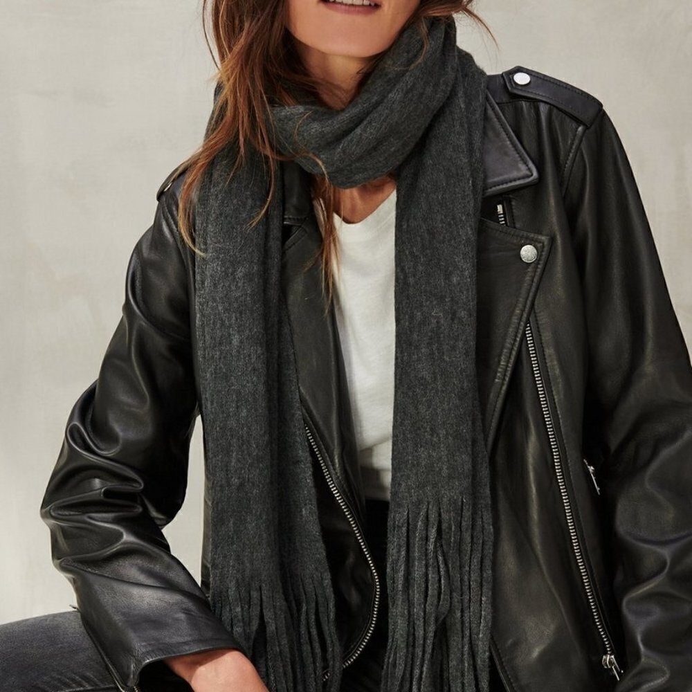 Lucky Brand Solid Brushed Scarf in Charcoal Grey